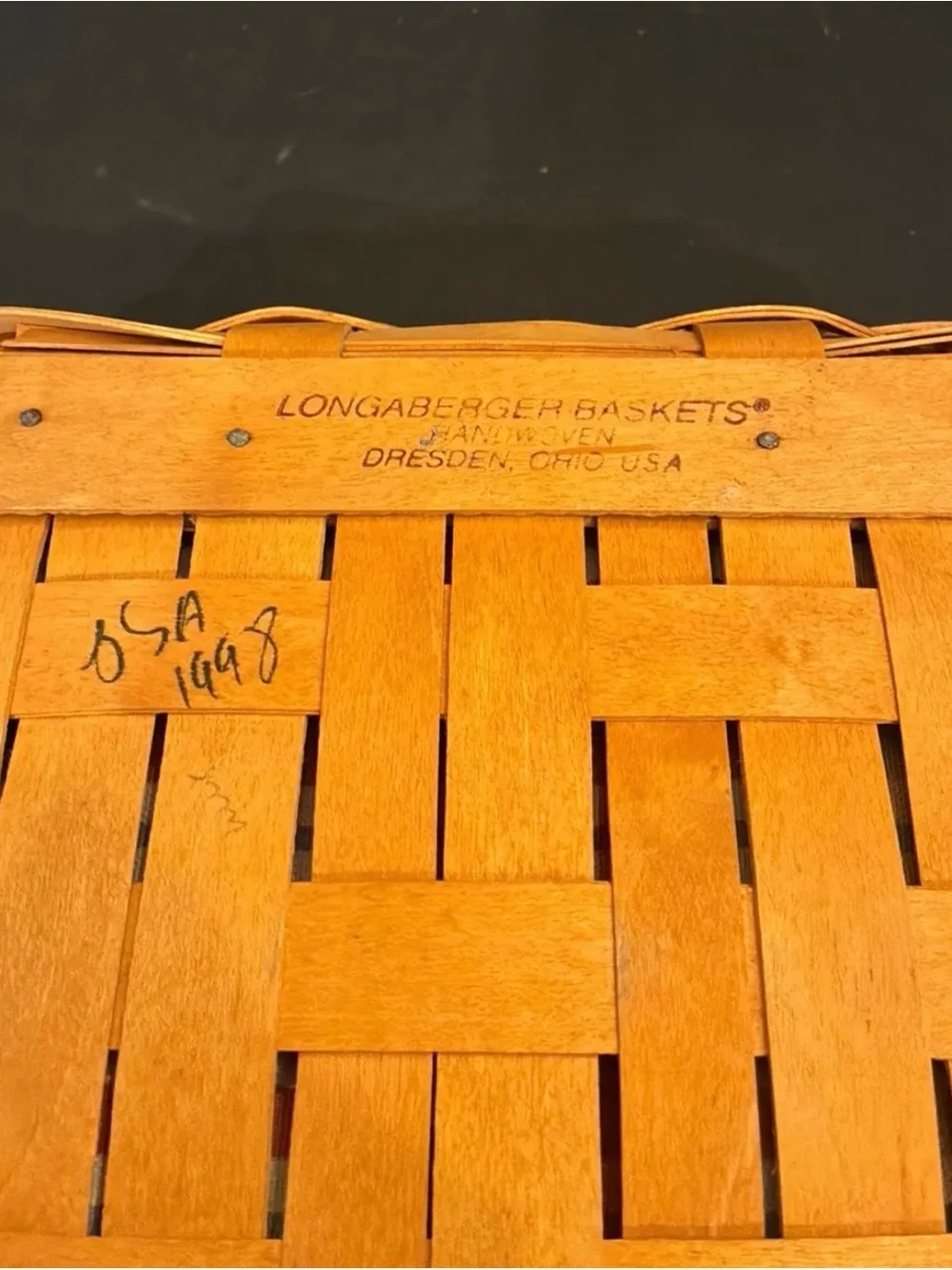 Vintage Longaberger Picnic Pal Square Basket